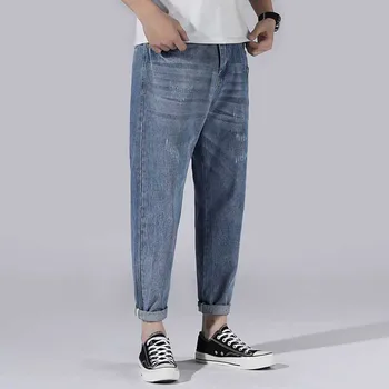 

Hip Hop Harem Jeans Men SLIM Denim Pants Loose Baggy Streetwear Vintage Jeans Ankle-Length Trousers Man Clothes