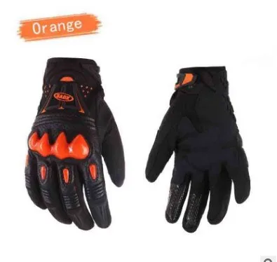 Мотогонок Handschoenen Koolstofvezel Lederen Bomber Handschoenen MX ATV Мотокросс Bike Beschermende Apparatuur - Цвет: oranger
