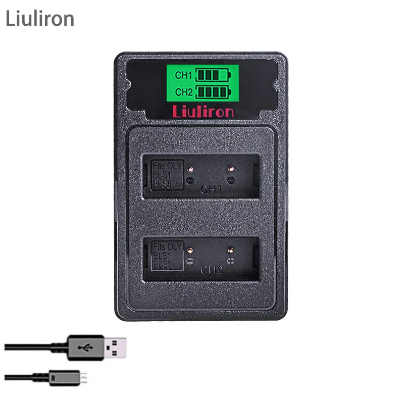 PS-BLS5 BLS-50 BLS5 BLS50 батарея+ ЖК USB зарядное устройство для Olympus PEN BLS-5, E-PL2, E-PL5, E-PL6, E-PL7, E-PM2, E-M10, E-M10, II, Stylus1