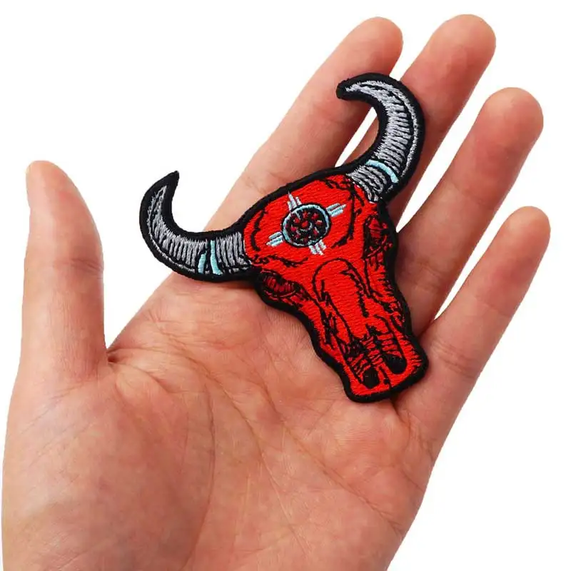 Нашивка С Вышивкой Angle bull швейная этикетка панковские байкерские нашивки