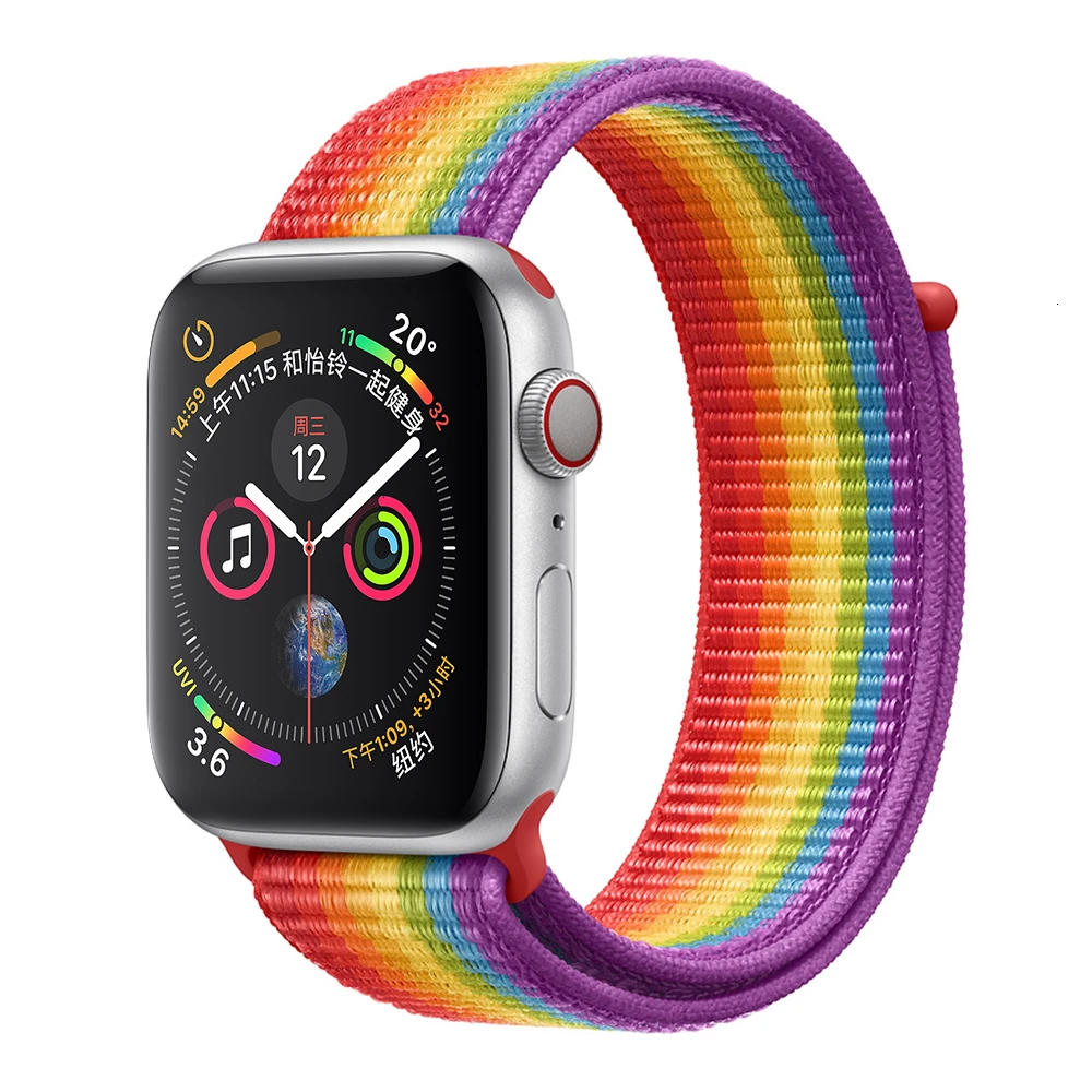 Colorful Нейлоновый ремешок для Apple Watch серии 5 42 мм iwatch 44 мм ремешок 38 мм 40 мм iwatch sreies 4 3 2 pulseira браслет ремешок для часов - Цвет ремешка: Colorful