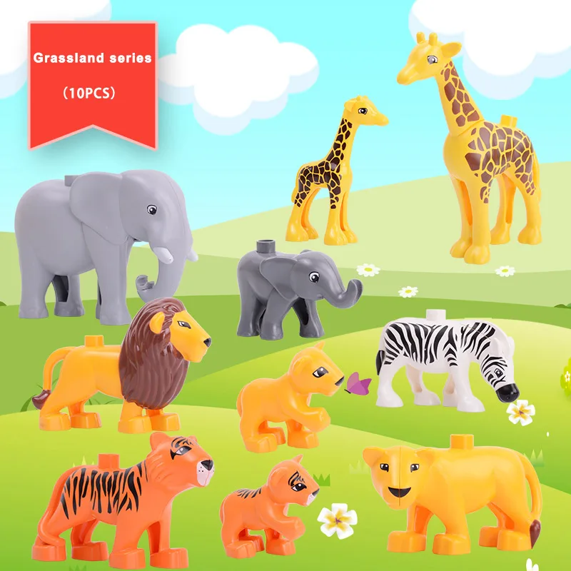 

legoing Animal Series set Large particle building blocks animal scene world educational toys for childrens Baby christmas gift