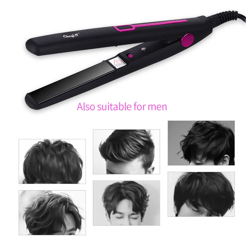Mini Professional 2 in 1 Portable Hair Curler Hair Straightener Flat Iron Hairs Straightening Corrugated Iron Styling Tools 48 5