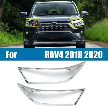 

2Pcs Front Head Light Lamp Cover Trim Headlight Eyebrow Strips Car Styling for Toyota RAV4 2019 2020