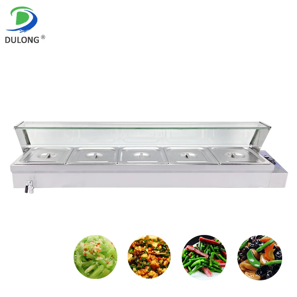 

5 Pots Multi-functional Electric Bain Marie Chafing Dish Commercial Use Food Warmers Buffet Stainless Steel Food Steamer Warmer