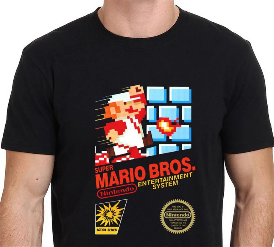 Футболка Super Mario Brothers Retro Nes Game Размеры S-Xxl хлопковая футболка с короткими рукавами