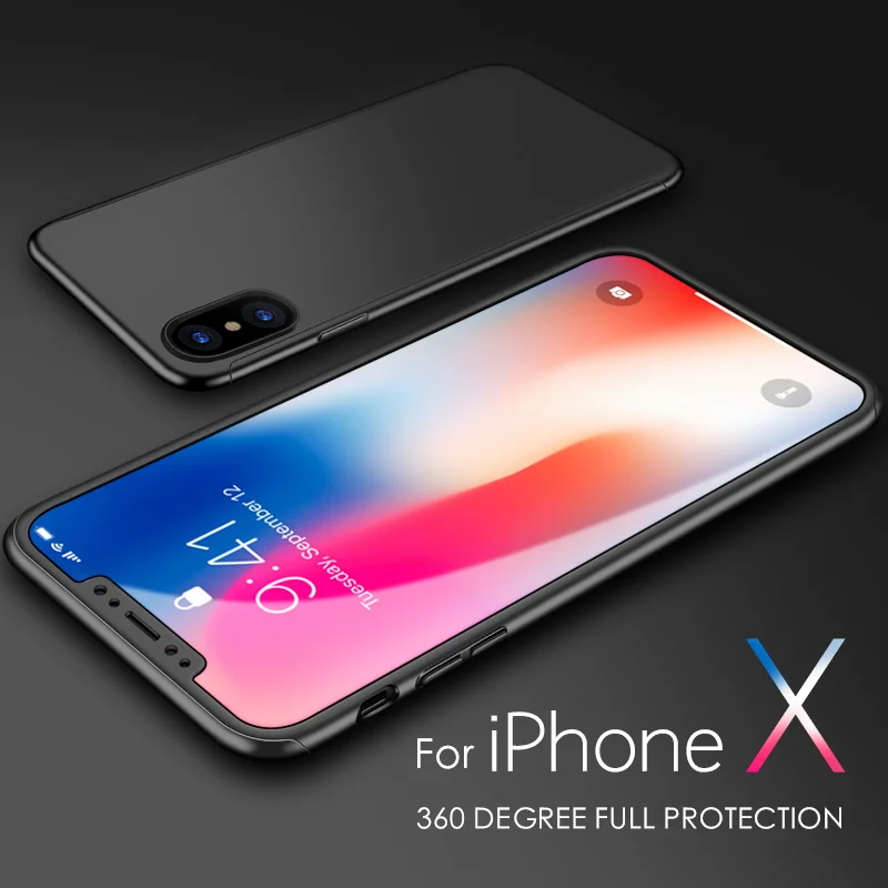360 полный защитный чехол для телефона iPhone 8 7 6 6S Plus 5 5S SE противоударный чехол для iPhone X XR XS 11 Pro Max чехол s со стеклом