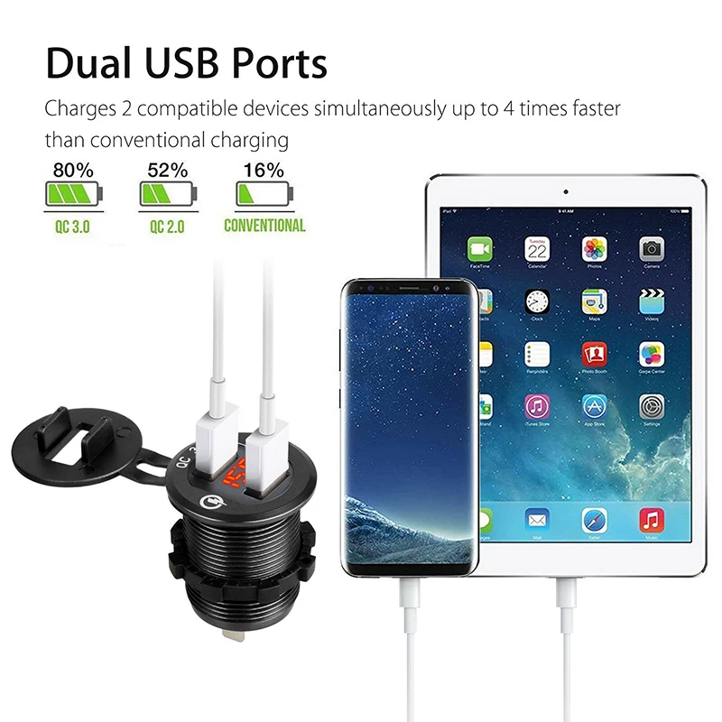 12V~ автомобильный прикуриватель с двумя usb-разъемами, зарядное устройство, розетка-разделитель, адаптер питания