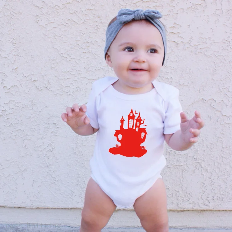 

Baby romper suit baby climb clothes fashion jumpsuits printing cartoon castle design