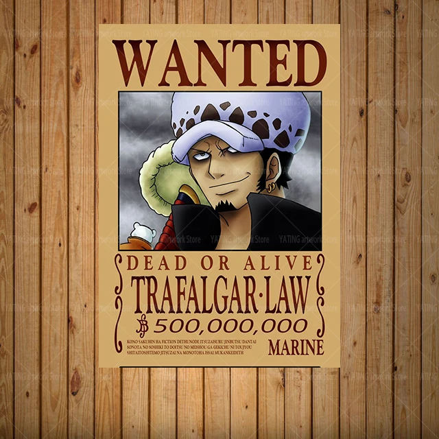 One Piece Luffy Canvas Painting Anime Retro Wanted Character Poster Wall Art Print Modern Home Children's Bedroom Decoration Mur as the picture shows