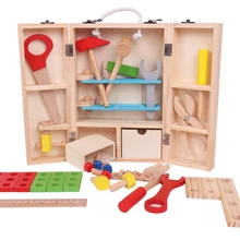 Детские игрушки для дошкольников Монтессори, Детские деревянные игрушки, моделирование, многофункциональный набор инструментов для ремонта, ролевые игры, игрушки для детей, подарок