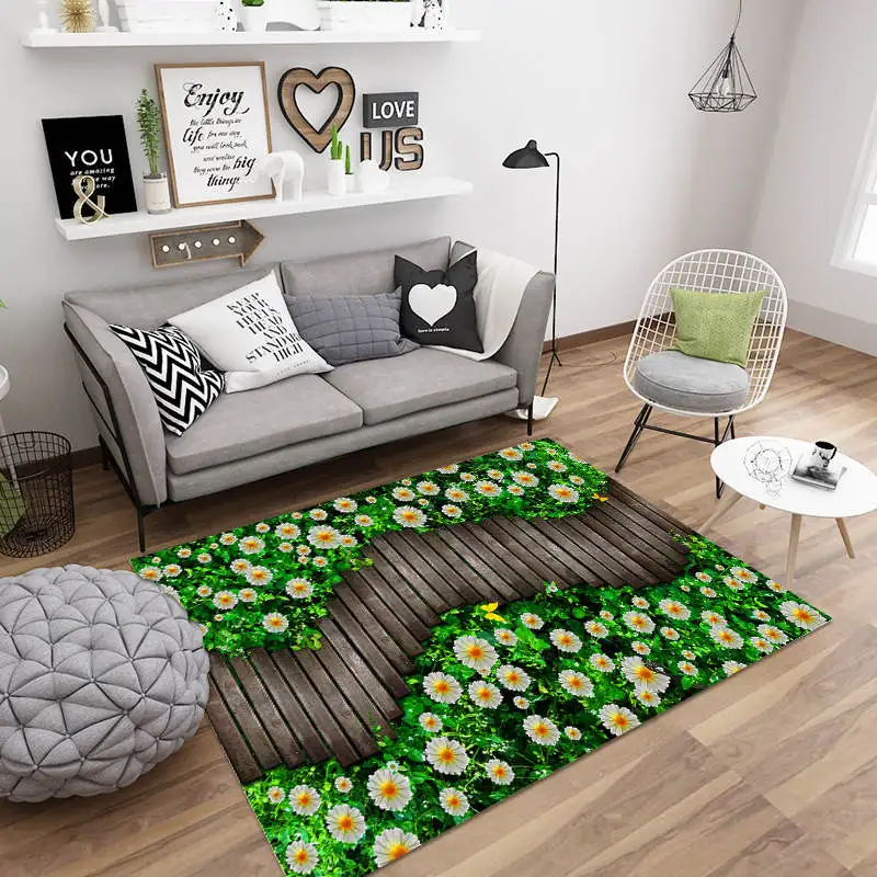 

Daisy Wood Road Area Rugs And Carpets For Kids Home Living Room Decorative Bedroom Cushion Flower Hallway Yoga Chair Door Mats