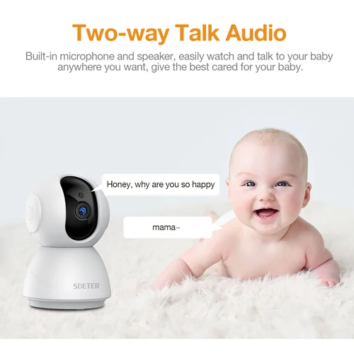 Sdeter 전자 베이비 모니터 카메라 와이파이 나이트 비전 감시 보안 CCTV IP 비디오 캠 지원 Google Alexa Tuya 4