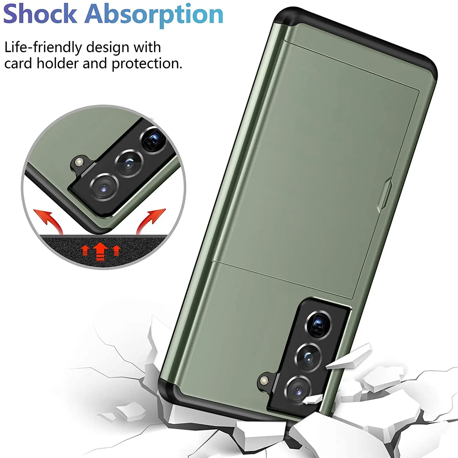 Deluxe Wallet Case with Card Slot and Hidden Armor Cover