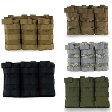 Тактический MOLLE тройной Открытый Топ подсумок быстро AK AR M4 FAMAS Mag подсумок страйкбол военный Пейнтбол оборудование