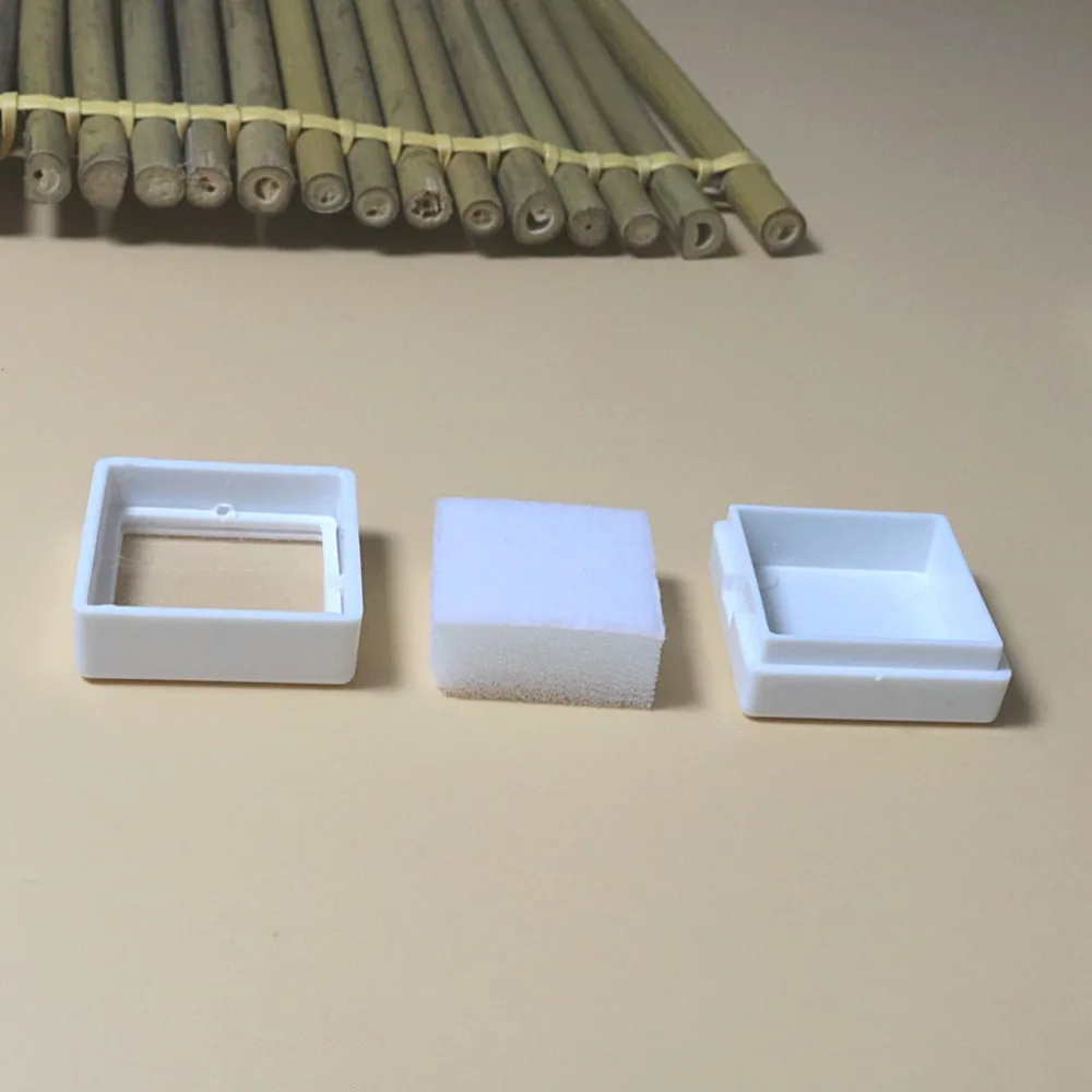 100PCS White Black Cushion Square Box Gemstone Storage Acrylic Display Jewelry 30*30mm Bare Diamond Gift  Soft Sponge Loose Case