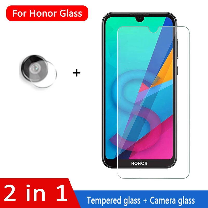 2 в 1 закаленное стекло для huawei honor 8s 8x 8c 9 Lite y5 y6 y7Pro 2019 защитная пленка задней панели