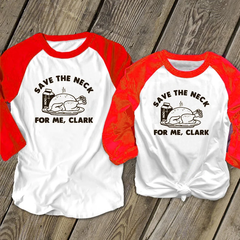 

Family Clothing Thanksgiving Tshirts Save The Neck for Me Shirt Mommy and Daughter Matching Clothes Christmas 2019 Vacation