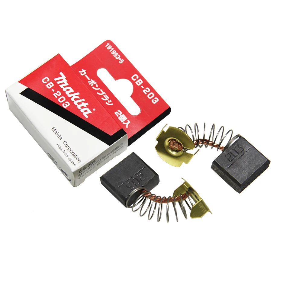 Genuine Makita CB203 CB204 Carbon Brushes 7x18x16mm for