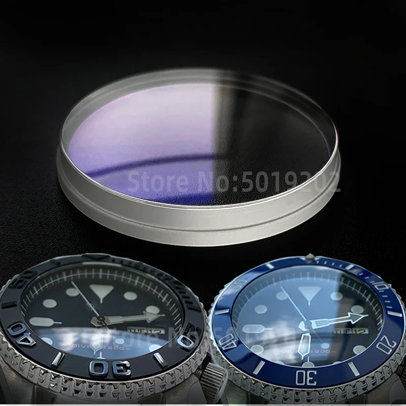 Двойной Купол со шлицевым краем сапфировый Кристалл запасные части для Seiko бренд