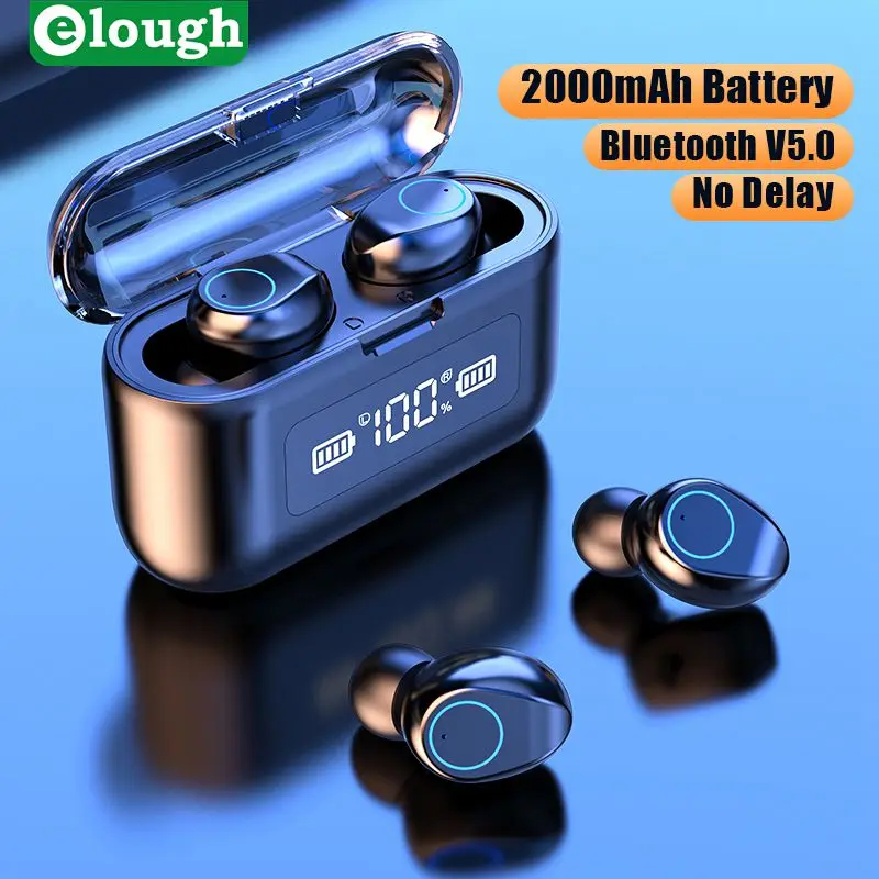 

Elough Wireless Bluetooth Earphone with Microphone Sports Waterproof Wireless Headphones Headsets Touch Control Music Earbuds