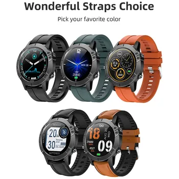 

Leather Smart Watch 1.3 IN Screen Sport Tracker Heart Rate Bluetooth IP67 Waterproof for Android/IOS Smartwatch