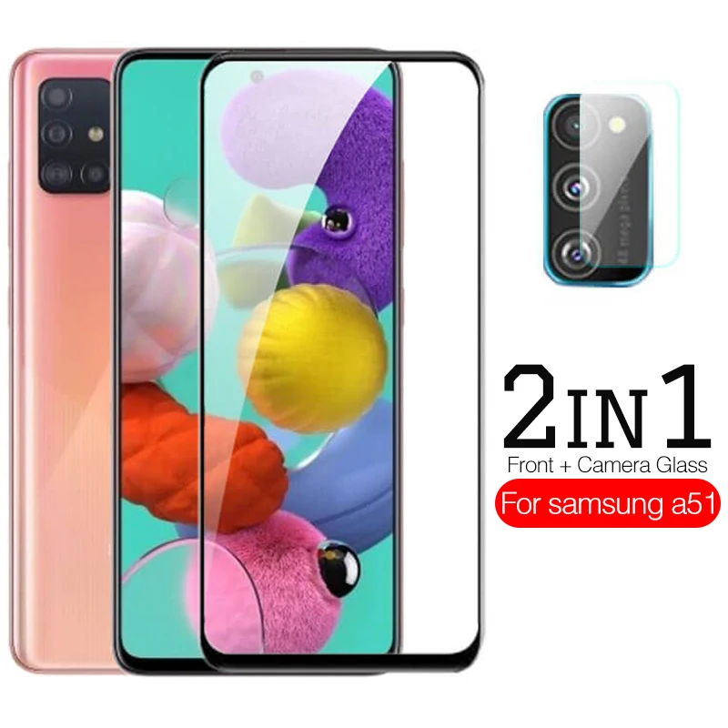 

2-in-1 camera lens glass For samsung a51 tempered glass screen protector For samsung galaxy a51 2019 a515F a 51 protective Film