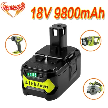 

High Capacity New 18V 9800mAh Li-Ion For Ryobi Hot P108 RB18L40 Rechargeable Battery Pack Power Tool Battery Ryobi ONE+Hot sell