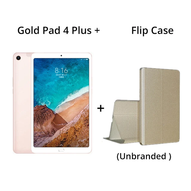 Gold Add Flip Case Xiaomi mi Pad 4 Plus 4 GB 64 GB Snapdragon 660 mi Pad 4 Plus LTE 8620 mAh аккумулятор 10,1 ''16:10 1920x1200 FHD дисплей 13 МП Планшеты 4 - Комплект: Gold Add Flip Case