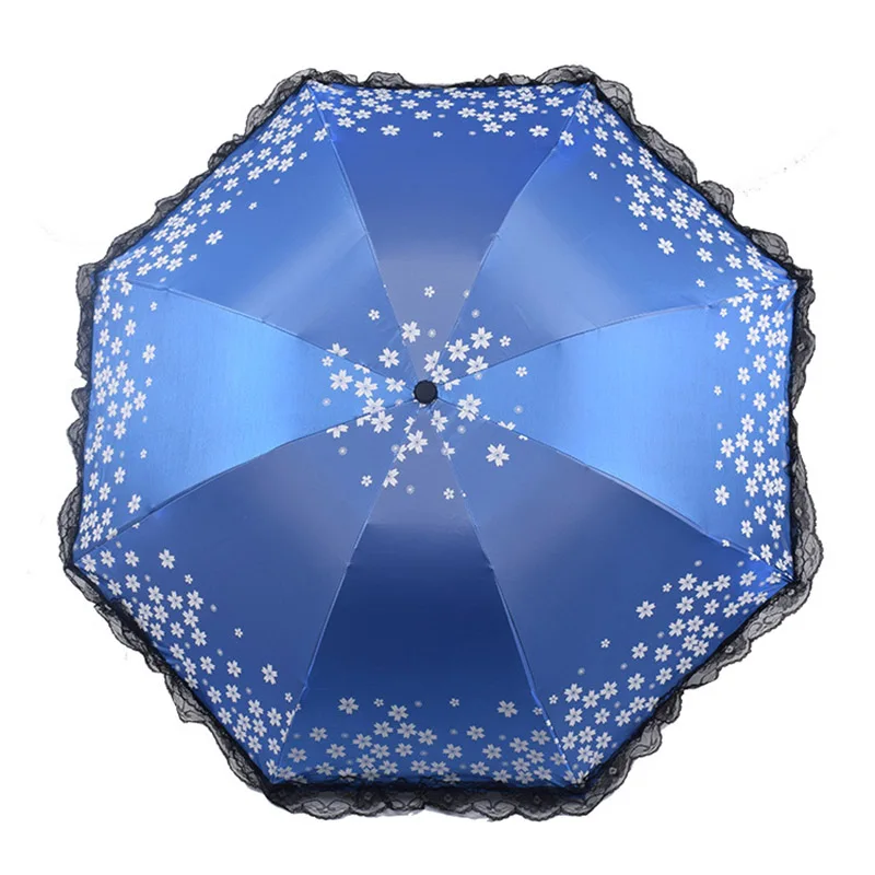Изысканный полный затемненный цветной зонтик, кружевной зонтик для дождя, женские модные дугообразные Зонты принцессы, женский зонтик, подарок - Цвет: 05