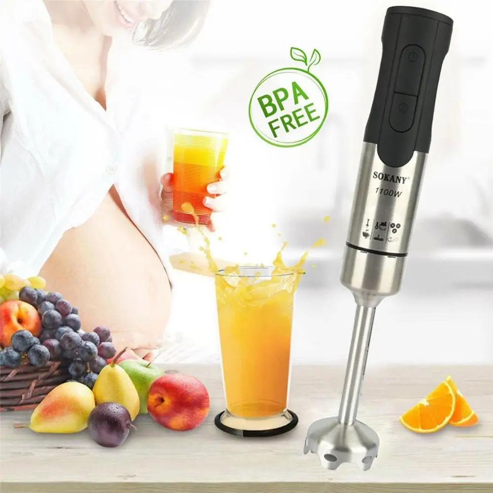 1100W Portable 2 Speed Multifunctional Electric Blender Fruit Vegetable Nut Juice Smoothie Baby Food Mixer Kitchen Hand Blenders