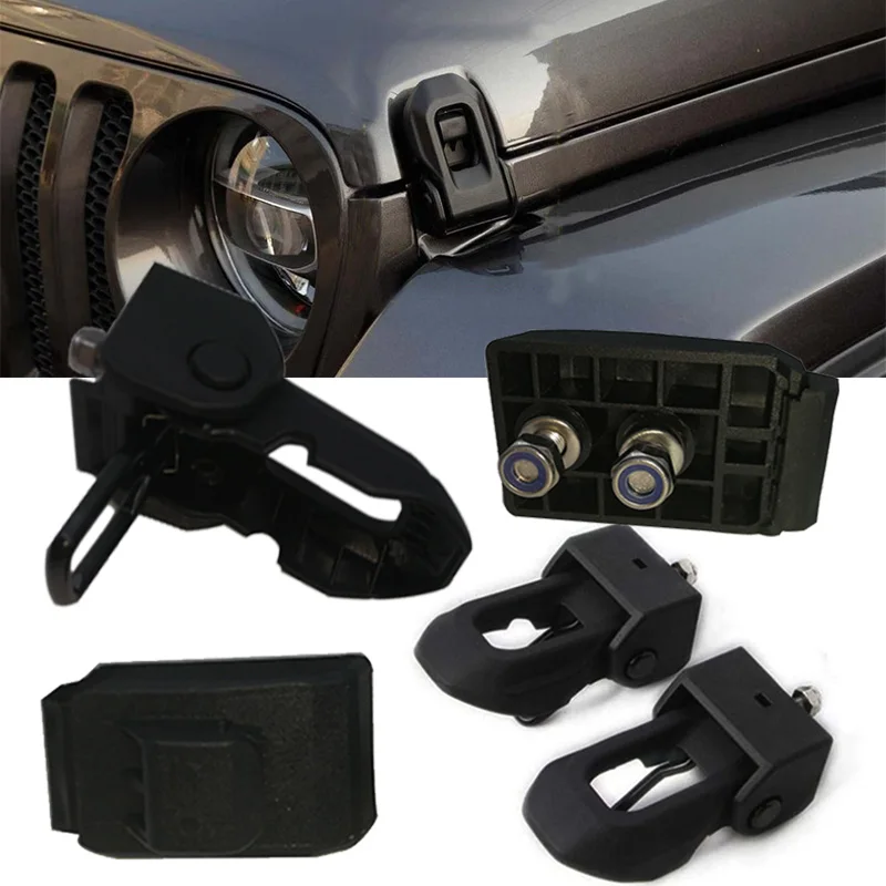 1 комплект замков капота для Jeep Wrangler JL автомобильный двигатель капот защелка защелки с ключом замок комплект для Jeep Wrangler JL автомобильные аксессуары
