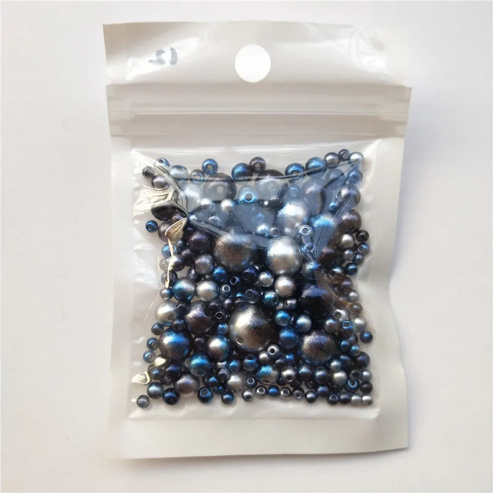 250Pcs Mix Size 3-12mm Beads with Hole Colorful Pearls Round Acrylic Imitation Pearl Beads DIY for Jewelry Making Accessories