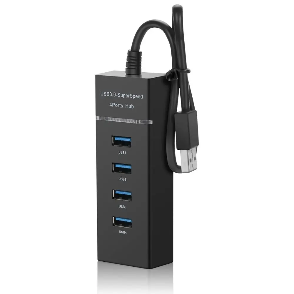 Мульти 4-Порты и разъёмы USB 3,0 концентратор разветвитель расширения настольных ПК адаптер USB Автомобильное зарядное устройство для мобильных телефонов PC FS