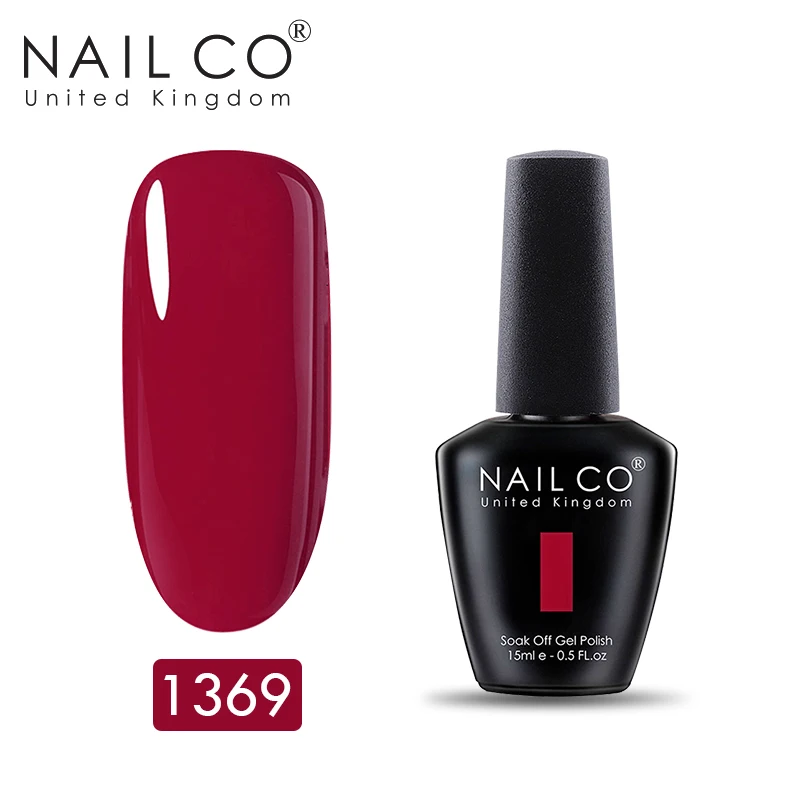 NAILCO замочить УФ-гель для ногтей вылечивается с светодиодный лампой Блеск Гель-лак для ногтей lakiery hybrydowe гель для ногтей 15 мл Лак гибрид - Цвет: 1369