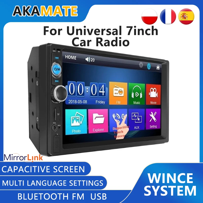 7 polegada mp5 rádio do carro multimídia player de vídeo mp5 player mp3 player 7010 rádio fm mini cartão rádio do carro bluetooth rádio usb