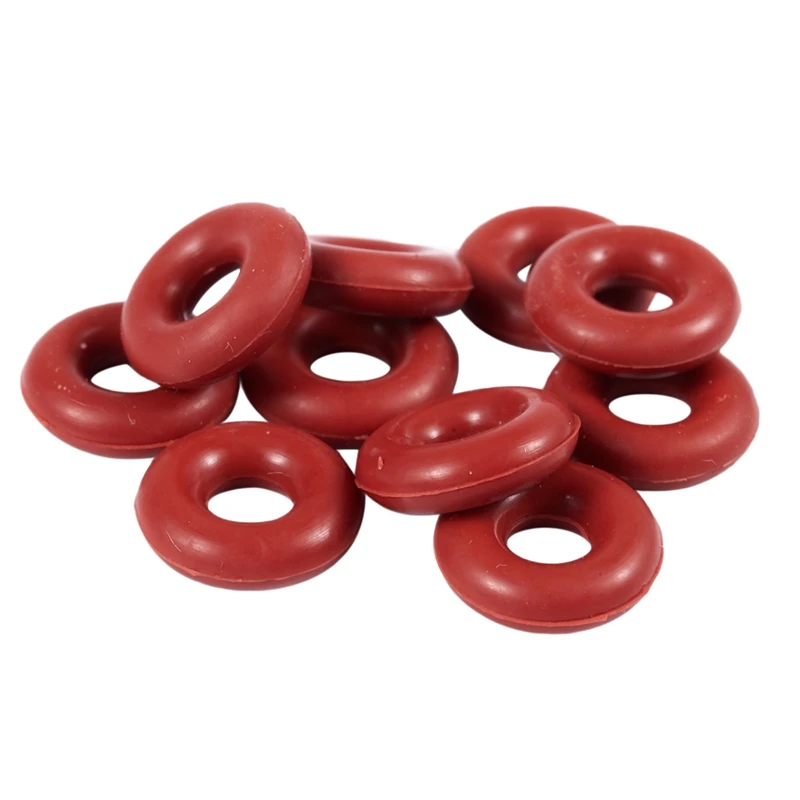 

10mm x 3mm Silicone O Ring Oil Sealing Washers, Red, 10 Pieces
