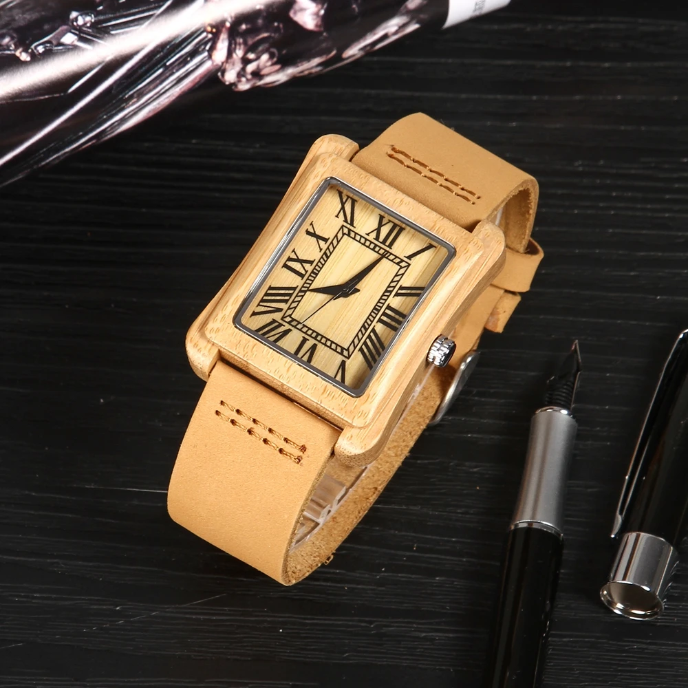 

2020 Men's Watch Genuine Leather Quartz Wrist Wooden Clock Casual Fashion Mens Watches Hot Wood Watch Gifts for Male reloj