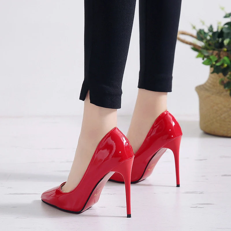 Sexy women thin high heels patent women pumps party shoes Fashion women shoes pointed toe heel shoes women