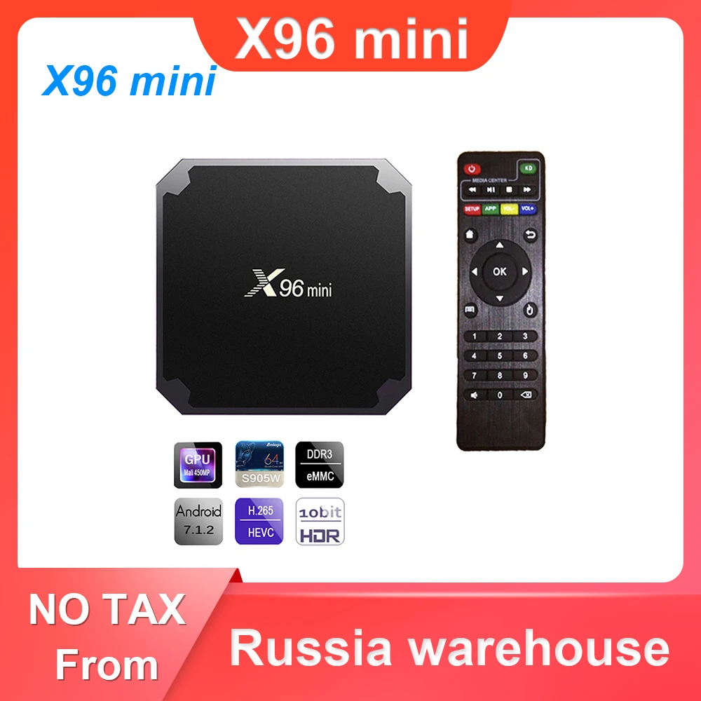 Мини ТВ приставка X96 на Android 7 1 2 ГБ 16 8 четырехъядерный процессор Amlogic S905W 4 ГГц Wi Fi