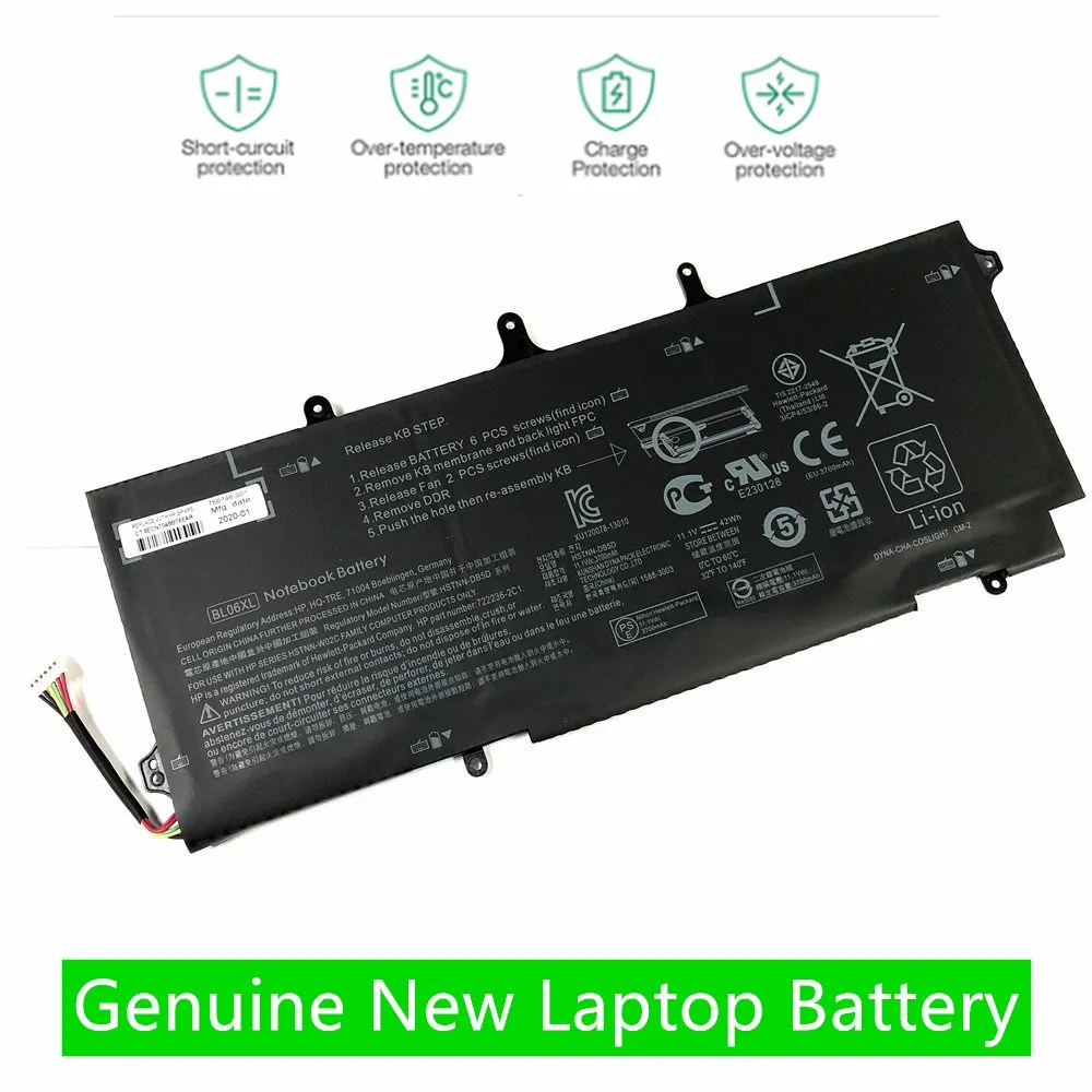Новый аккумулятор для ноутбука onwan с 3 ячейками 722236-171 дюйма BL06042XL BL06XL Φ IB5D W02C HP