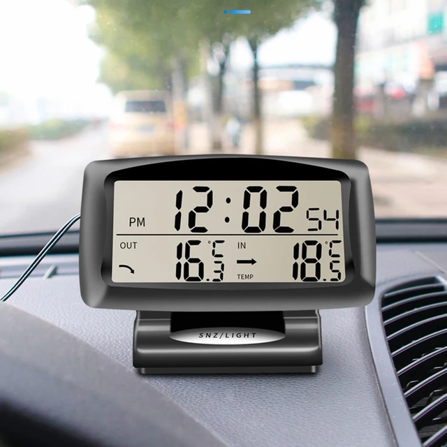 Horloge & Thermomètre Voiture SH-350-2 de température numérique  multifonction réveil Moniteur LCD Batterie Détecteur de Affichage