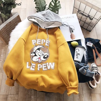 

Hoodies Women Cartoon Kawaii Soft Long Sleeve Oversize Streetwear Ladies Harajuku Hoodie Pink Clothes All-match Sweatshirts Chic