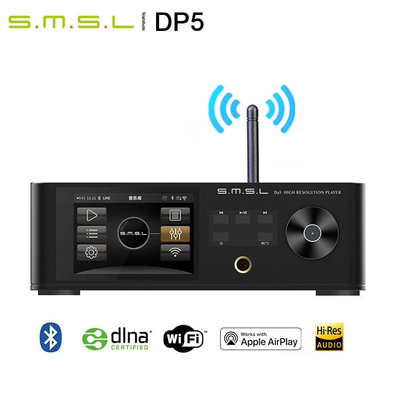 SMSL DP5 ES9038PRO MQA Bluetooth Network Music Player Digital Turntable Decoder Headphone Amplifier AirPlay DINA WiFi DSD256 1