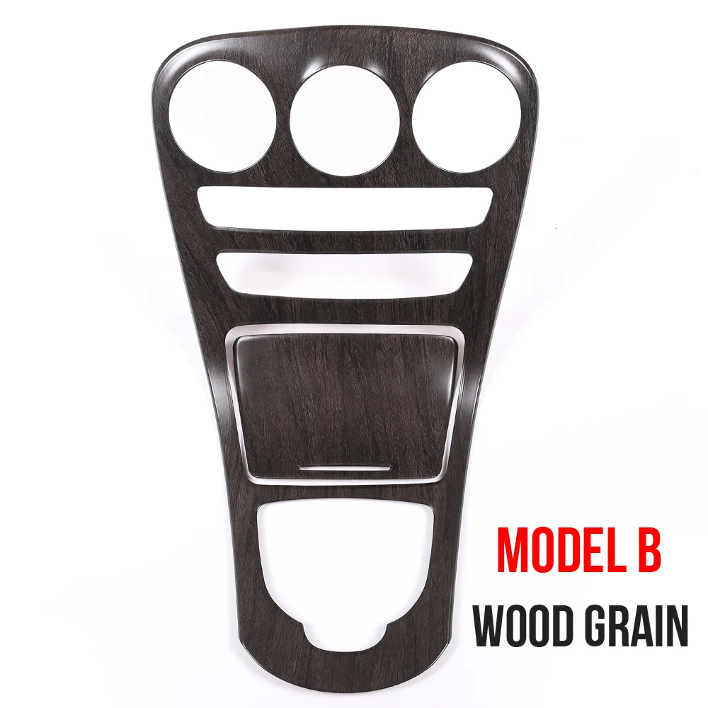 WoodgrainB Car ABS Center Console Panel Decoration Cover Trim For Mercedes Benz C Class W205 GLC X253 Carbon Fiber Color Sticker - Название цвета: WoodgrainB