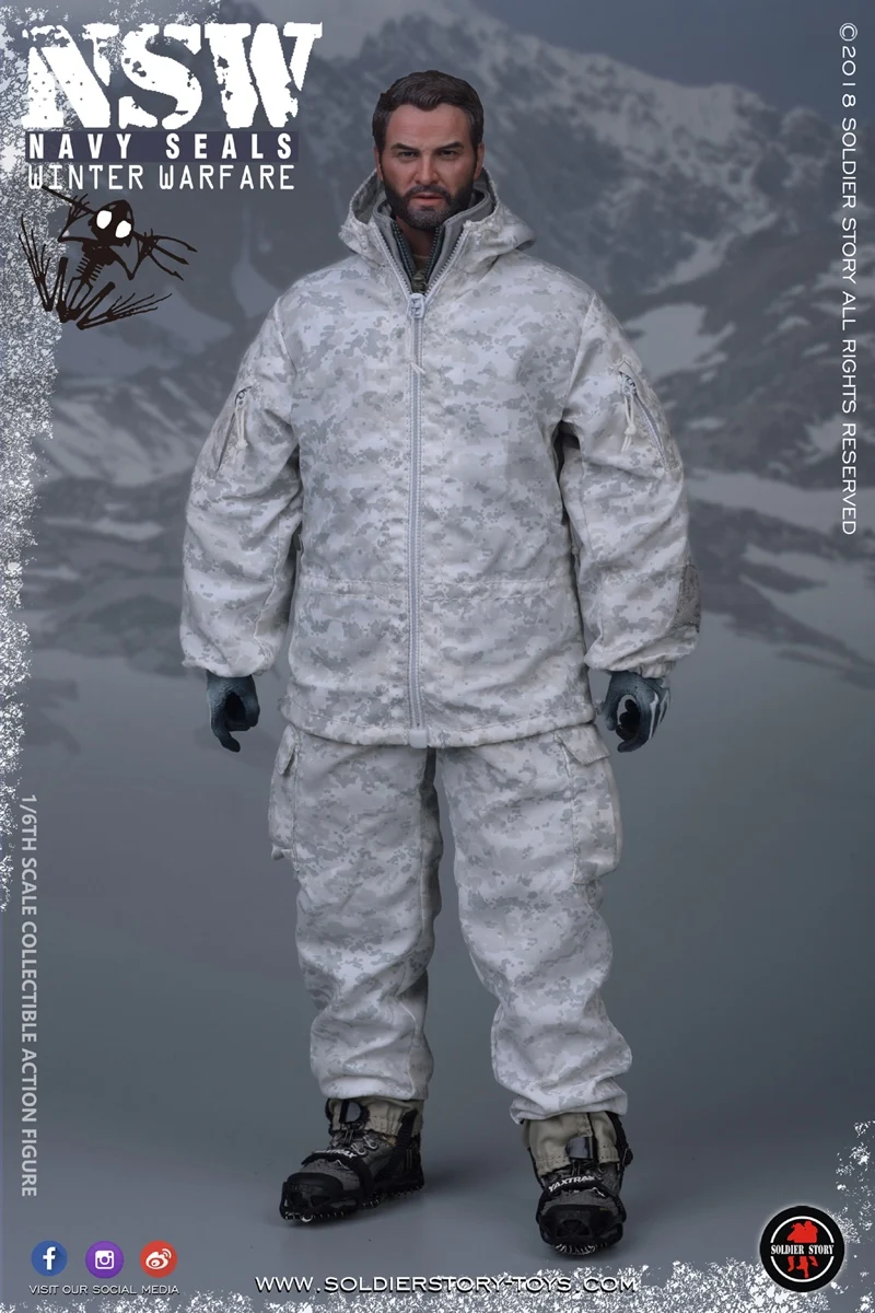 

SoldierStory SS109 1/6th White Gray Combat War Tops Pant Of Snow NSW WINTER WARFARE Soldier Doll For 12inch Doll Action Collect