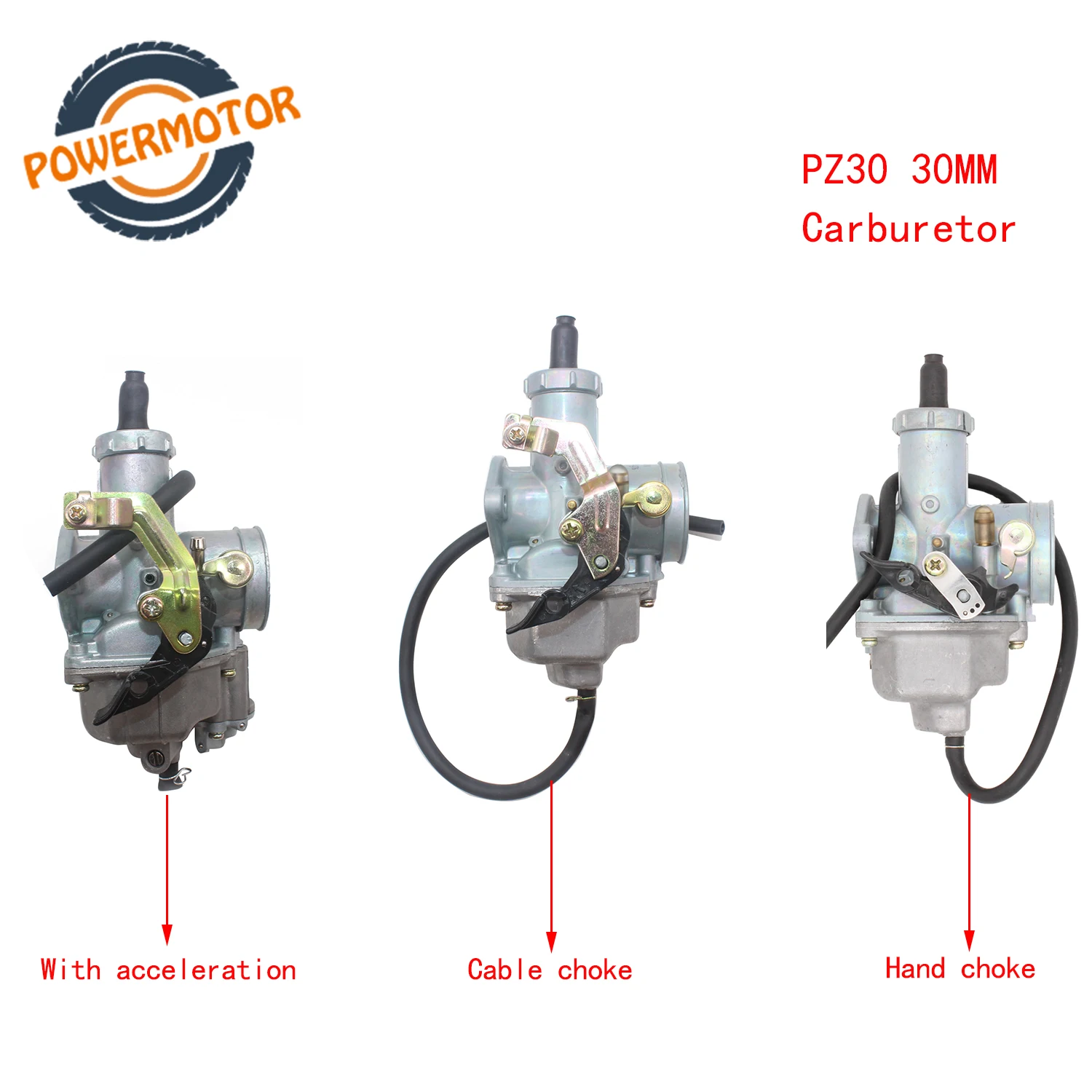 

Motorcycle Keihin Carburetor PZ30 30mm Carburador hand cable choke Jet Accelerating Pump for 200cc 250cc Motocross Pit Dirt Bike