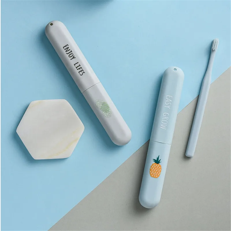 

Portable Toothbrush Sets Outdoor Travel Hiking Camping Toothbrush Protection Storage Box Can Hold 2 Toothbrushes 4 Styles