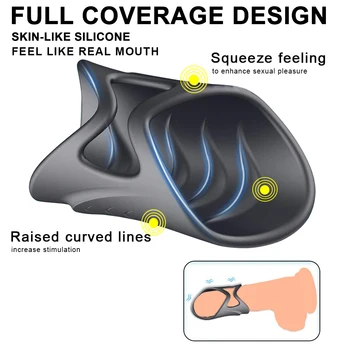 10 Mode Vibrating Penis Massager Ring Dildo Vibrator for Men Chastity Belt Remote Control Testicle Vibrator Sex Toys for Couples 4