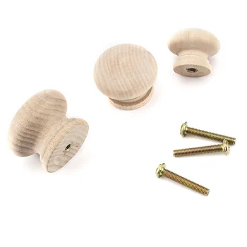 

24/27/32mm Replacement Natural Wooden Drawer Wardrobe Knobs Handles Cupboard Door Pull Kitchen Cabinet Drawer Furniture Hardware